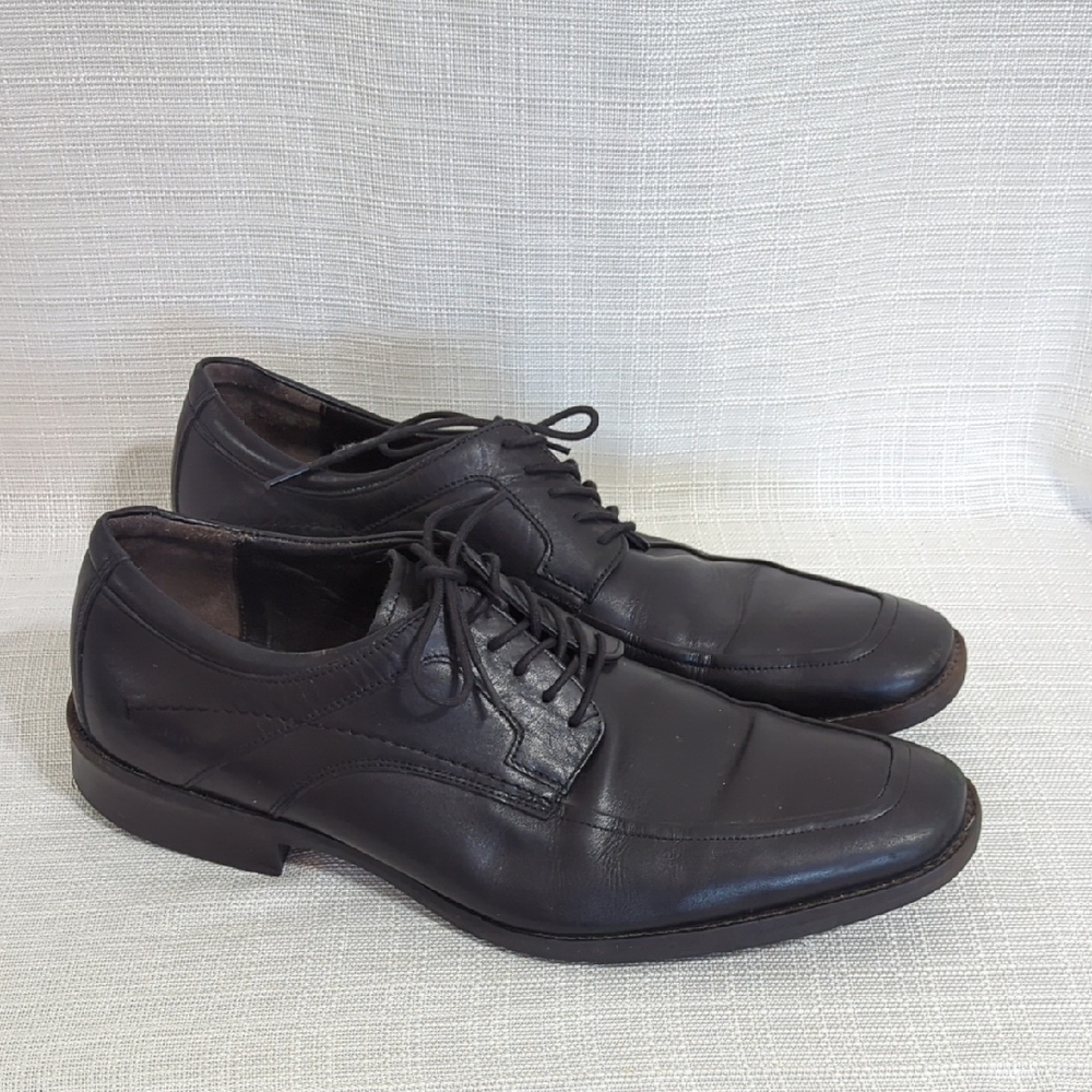Johnston & Murphy Classic Dress Shoes Men's Sheepskin Leather Black Lace Up 12M